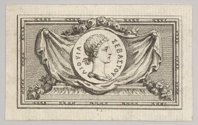 Medaille mit Porträt von Livius im 5. Buch, aus Tibère ou les six premiers, veröffentlicht 1768 von Augustin de Saint Aubin