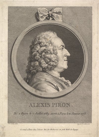 Porträt von Alexis Piron, 1776 von Augustin de Saint Aubin
