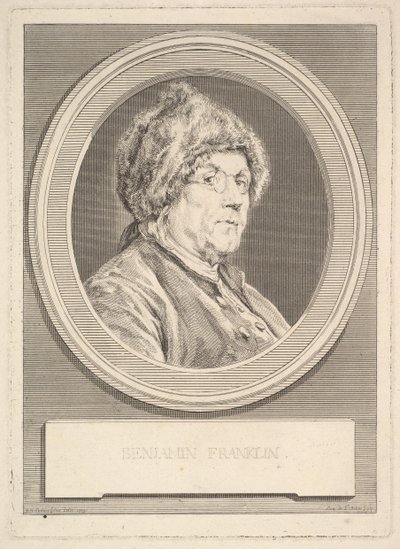 Porträtt av Benjamin Franklin, 1777. av Augustin de Saint Aubin
