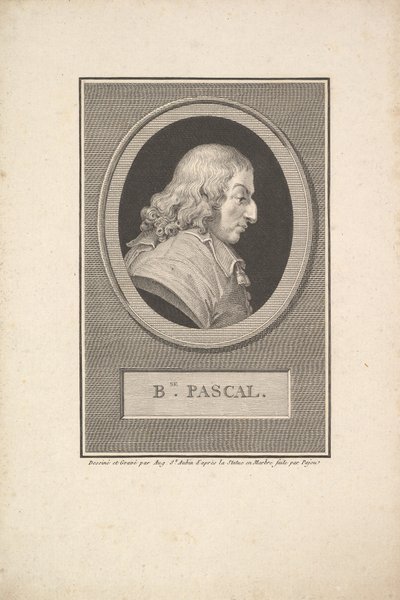 Porträtt av Blaise Pascal, 1802. av Augustin de Saint Aubin