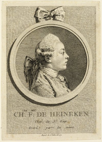 Porträt von Charles Frederick de Heincken von Augustin de Saint-Aubin