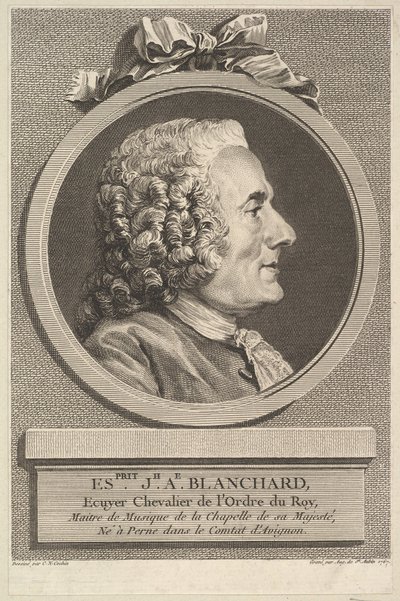Porträtt av Esprit-Joseph-Antoine Blanchard, 1767. av Augustin de Saint Aubin