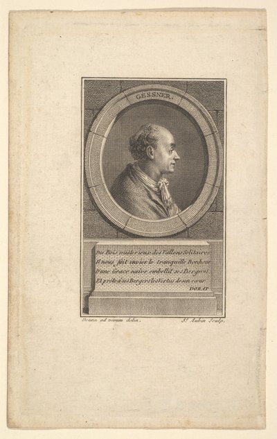 Porträtt av Gessner, 1775. av Augustin de Saint Aubin
