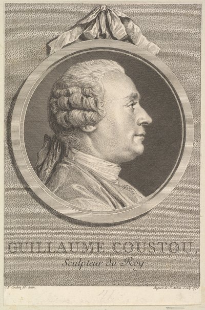 Porträtt av Guillaume Coustou, 1770. av Augustin de Saint Aubin
