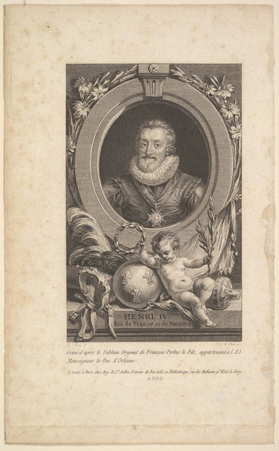 Porträtt av Henri IV, 1777. av Augustin de Saint Aubin