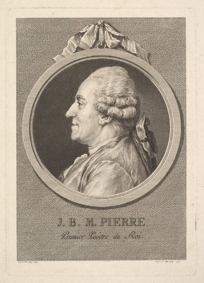 Porträtt av Jean-Baptiste-Marie Pierre, 1775. av Augustin de Saint Aubin