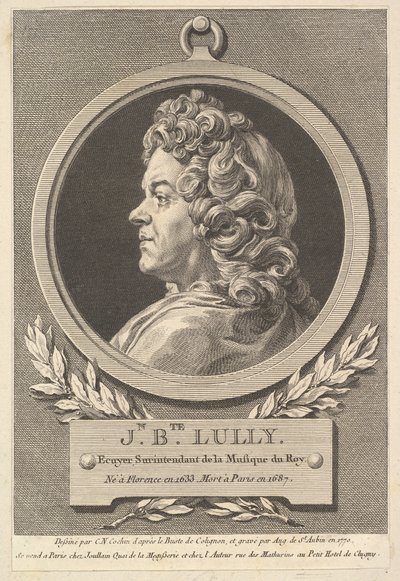 Porträtt av Jean-Baptiste Lully, 1770. av Augustin de Saint Aubin