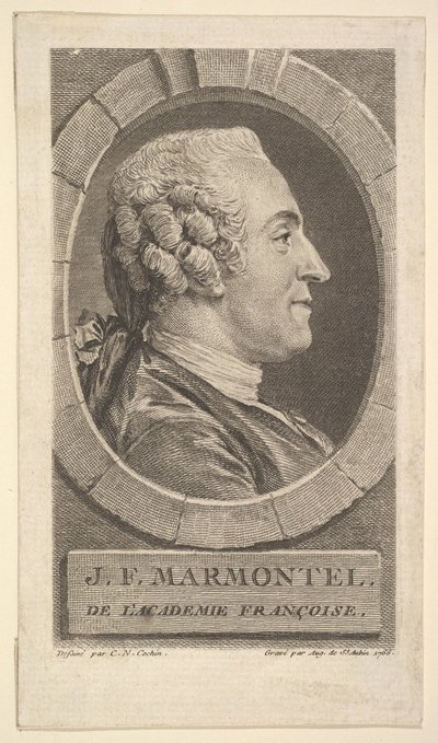 Porträt von Jean-Francoise Marmontel, 1765 von Augustin de Saint Aubin