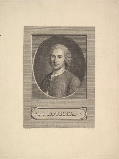 Porträtt av Jean-Jacques Rousseau, 1777. av Augustin de Saint Aubin