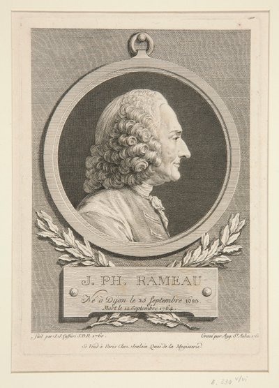 Porträtt av Jean-Philippe Rameau av Augustin de Saint-Aubin
