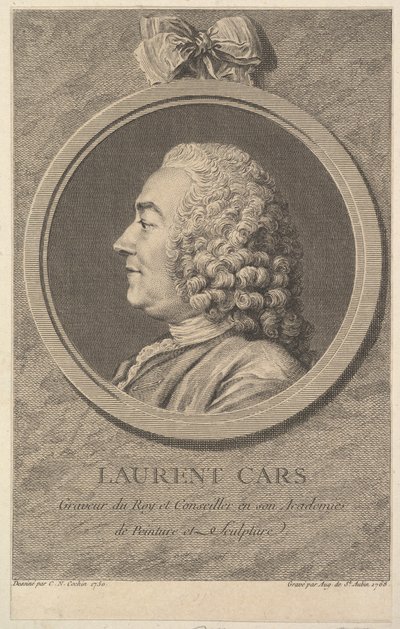 Porträtt av Laurent Cars, 1768. av Augustin de Saint Aubin
