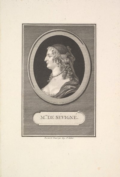 Porträtt av Marie de Rabutin, Mise de Sévigné, 1802. av Augustin de Saint Aubin