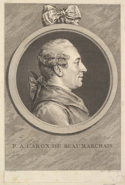 Porträtt av P.A. Caron de Beaumarchais, 1773. av Augustin de Saint Aubin
