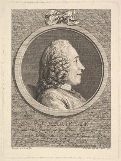 Porträtt av Pierre-Jean Mariette, 1765. av Augustin de Saint Aubin