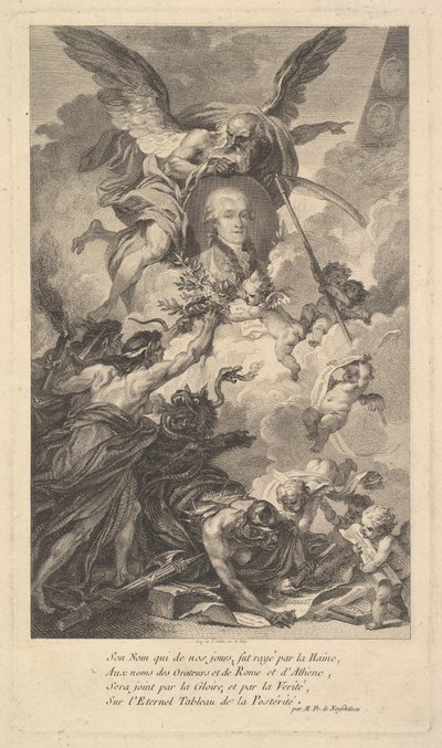 Porträt von Simon-Nicolas-Henri Linguet von Augustin de Saint Aubin