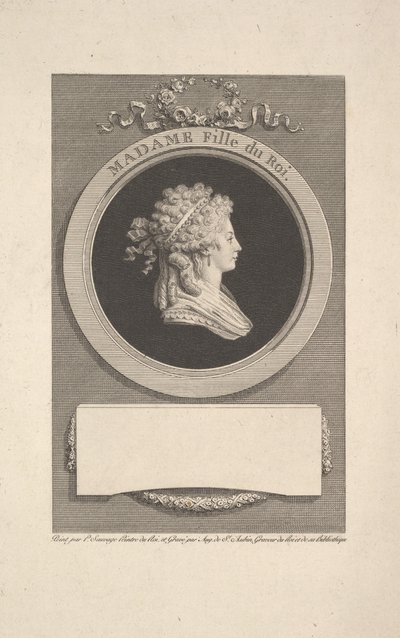 Porträtt av Hennes kungliga höghet madame, hertiginna av Angoulême, dotter till Ludvig XVI och mars..., 1791. av Augustin de Saint Aubin