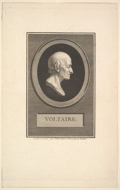 Porträtt av Voltaire, 1801. av Augustin de Saint Aubin