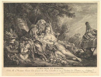 Vertumnus und Pomona von Augustin de Saint Aubin