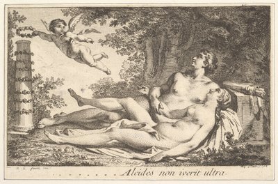 Miniatyrbild bredvid namnet på Aug. de St. Aubin Vinjett bredvid namnet Augustin de S..., 1762. av Augustin de Saint Aubin