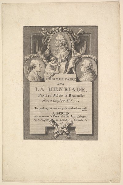 Voltaire, Fréron och Beaumelle, 1775. av Augustin de Saint Aubin