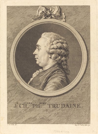 Jean-Charles-Philibert Trudaine av Augustin de Saint Aubin after Charles Nicolas Cochin II