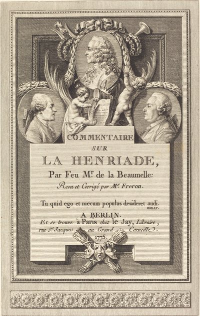 Kommentar till Henriaden av Augustin de Saint Aubin after Clément Pierre Marillier