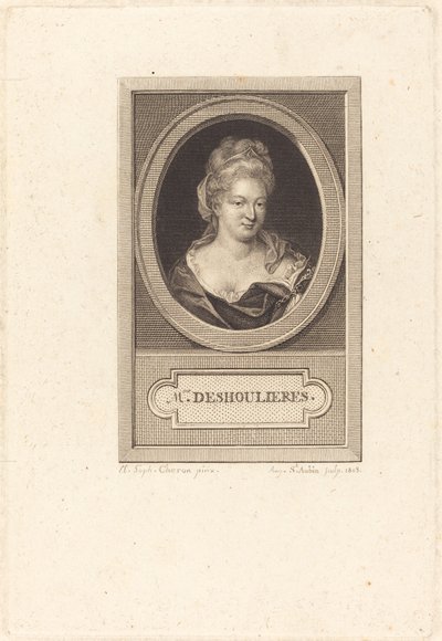 Antoinette du Ligier från La Garde Deshoulieres av Augustin de Saint Aubin after Elisabeth Sophie Cheron