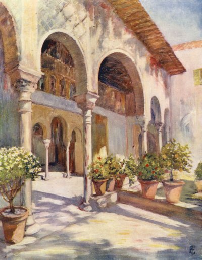 En arkad i Generalife, Granada (färglitografi) av Augustine Fitzgerald