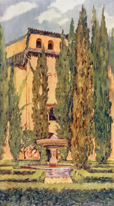Lindaraxas hov, Alhambra (färglitografi) av Augustine Fitzgerald
