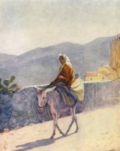 On the High Road, Ronda (färglitografi) av Augustine Fitzgerald