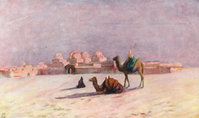 Solnedgång vid Kairouan (färglitografi) av Augustine Fitzgerald