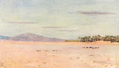 Öknen nära Biskra (färglitografi) av Augustine Fitzgerald