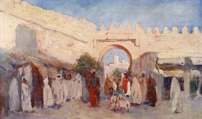Stadsportalen, Kairouan (färglitografi) av Augustine Fitzgerald