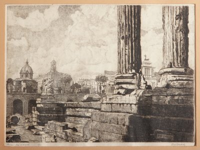 Rom, Augustus Forum (etsning på papper) av Augusto Baracchi