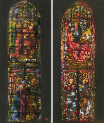 Augusto Giacometti skissar efter en glasmålning i Florens katedral av Augusto Giacometti