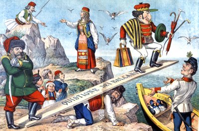 Frågan om Balkan, ca 1900 (illustration) av Augusto Grossi