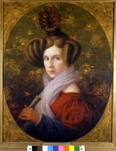 Porträtt av Margherita Barezzi (1814-1840) första fru av Giuseppe Verdi. målning av A. Mussini. Scala museum. Milano av Augusto Mussini