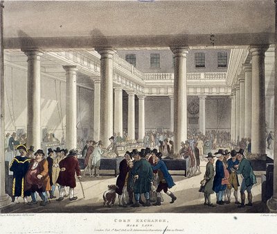 Corn Exchange, London, 1808 av Augustus Charles Pugin, Thomas Rowlandson