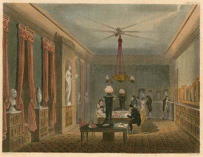 Ackermanns bibliotek för konstverk av Augustus Charles Pugin