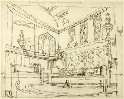 Court of Chancery, Westminster Hall av Augustus Charles Pugin
