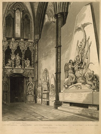 North korsarm av Westminster Abbey av Augustus Charles Pugin