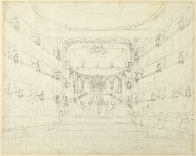 Studie till ett oratorium-Covent Garden Theater, från Microcosm of London av Augustus Charles Pugin