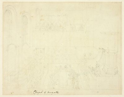 Studie för Chapel of Newgate, från Microcosm of London av Augustus Charles Pugin