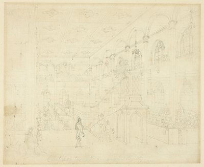 Studie för Chapel of the Philanthropic Society, från Microcosm of London av Augustus Charles Pugin