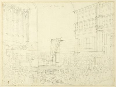 Studie för Court of Exchequer, från Microcosm of London av Augustus Charles Pugin