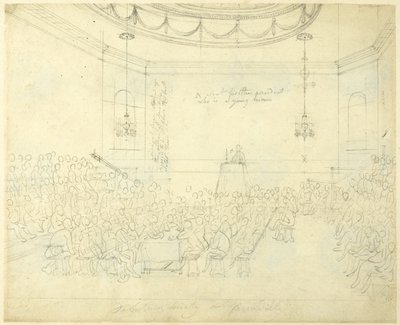 Studie för Debating Society i Piccadilly, från Microcosm of London av Augustus Charles Pugin