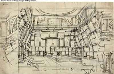 Studie för Exhibition Room, Somerset House, från Microcosm of London av Augustus Charles Pugin