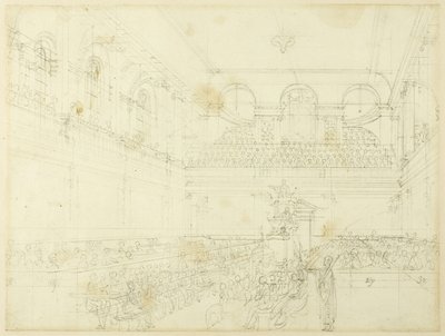 Studie för Foundling Hospital, the Chapel, från Microcosm of London av Augustus Charles Pugin