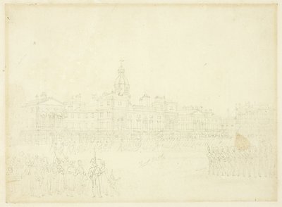 Studie för Mounting Guard, St James Park, från Microcosm of London av Augustus Charles Pugin