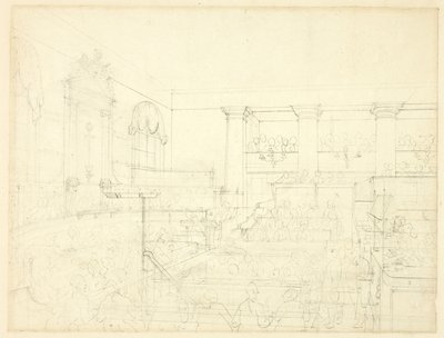 Studie för Old Bailey, från Microcosm of London av Augustus Charles Pugin